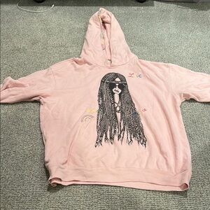 Lauren Moshi Pink Graphic Hoodie